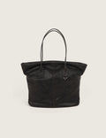 Vintage Leather Wrinkle Shopper Bag
