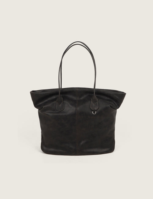Vintage Leather Wrinkle Shopper Bag