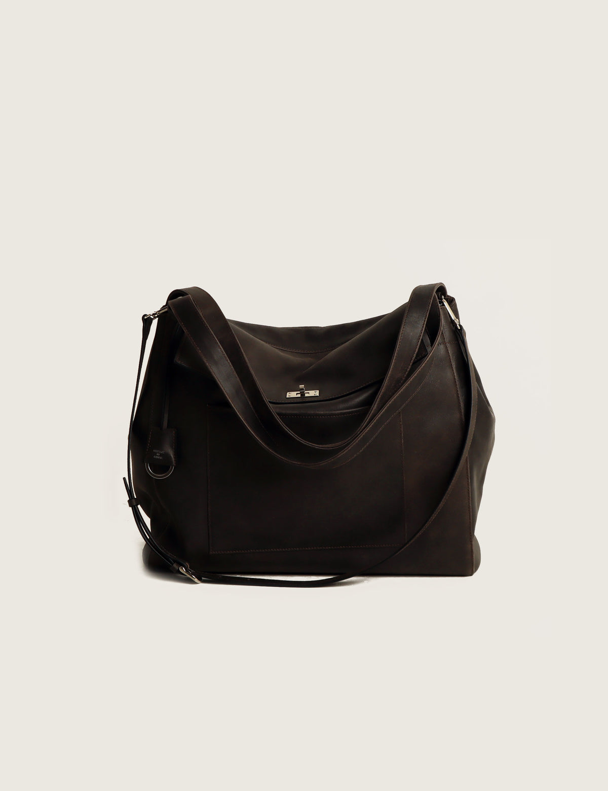 Vintage Leather Pocket Flap Bag — Large