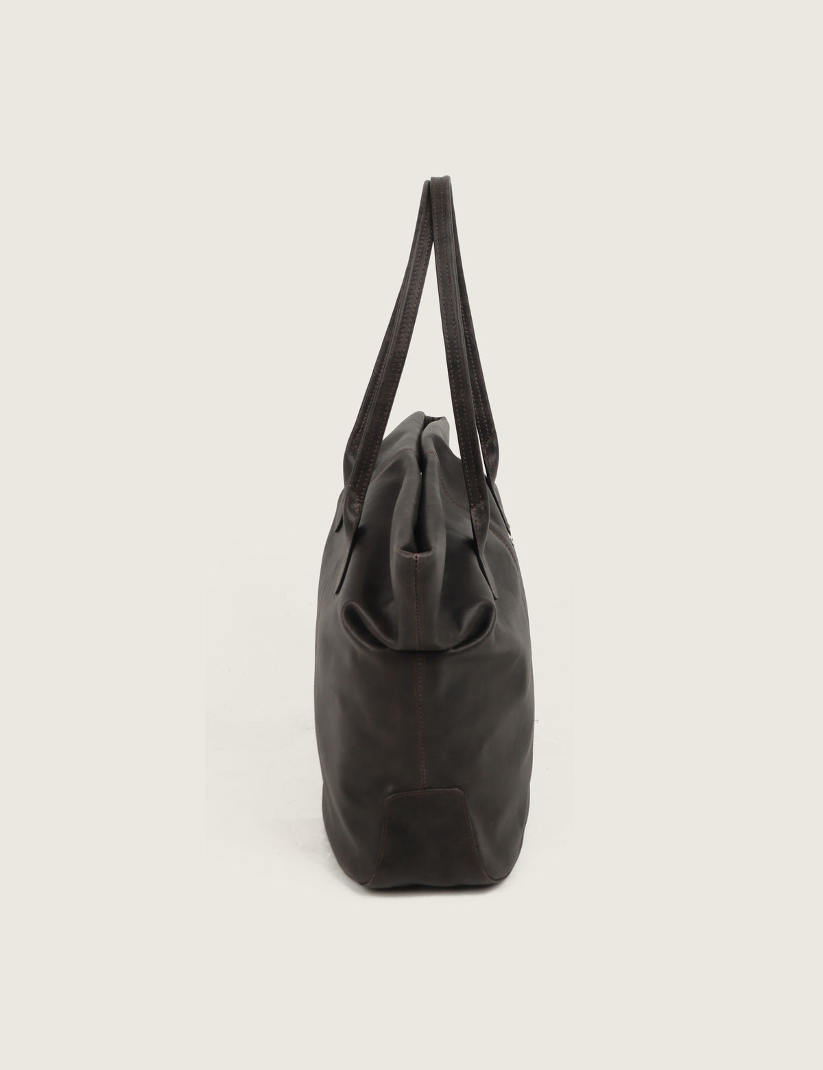 Vintage Leather Wrinkle Shopper Bag