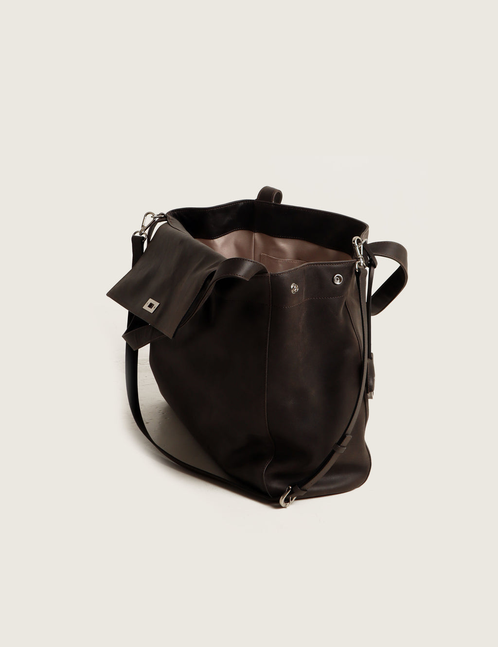 Vintage Leather Pocket Flap Bag — Large