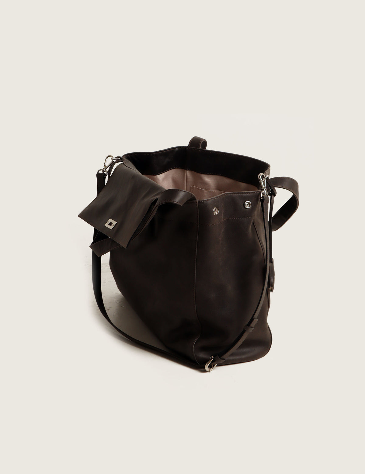 Vintage Leather Pocket Flap Bag — Large
