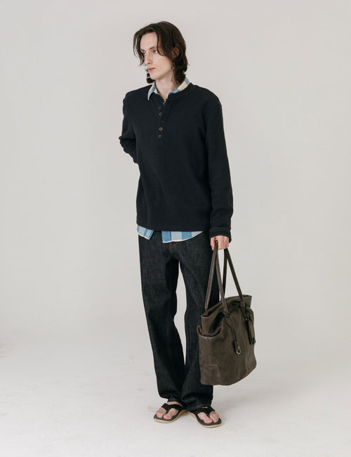 Vintage Leather Wrinkle Shopper Bag