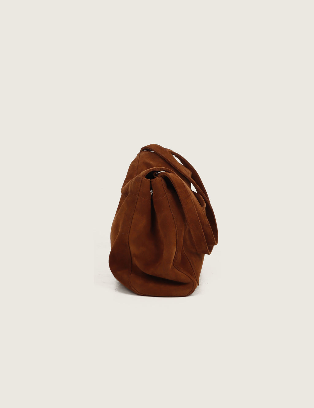 Suede Pocket Flap Bag — Medium, Tan