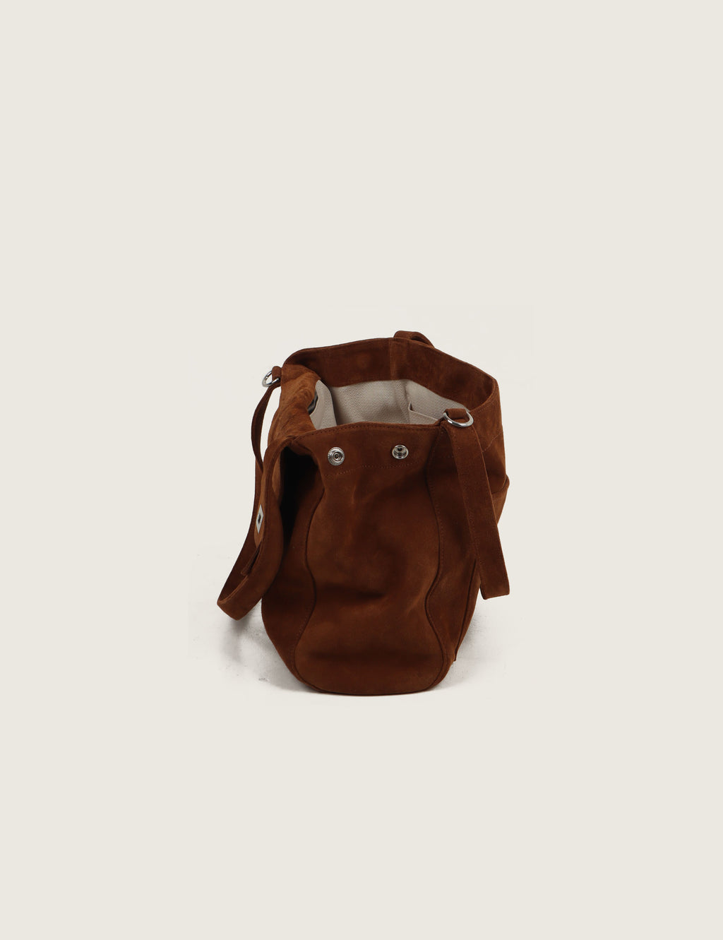 Suede Pocket Flap Bag — Medium, Tan