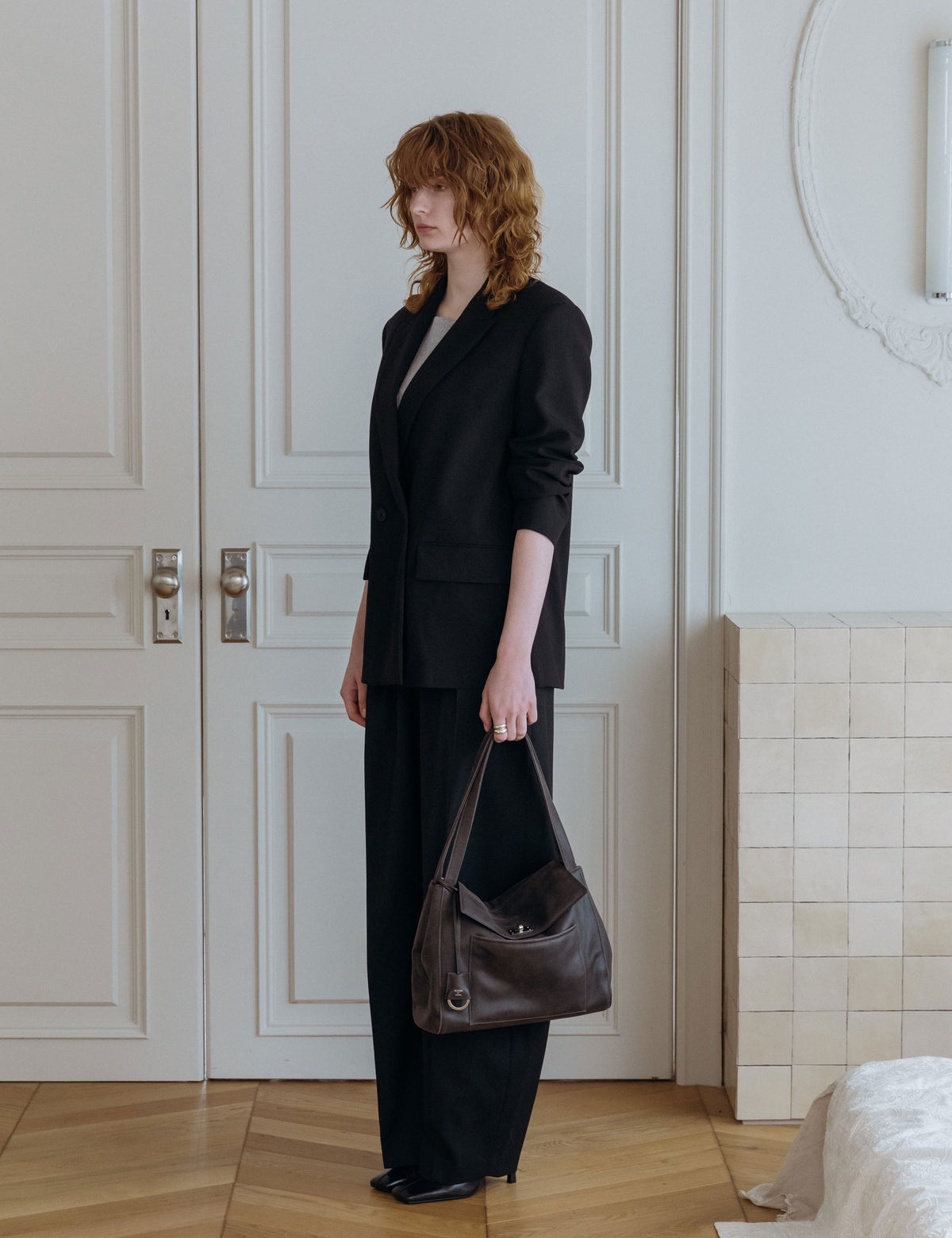 Vintage Leather Pocket Flap Bag — Medium